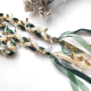 Handfasting Cord: Celtic Knot Wedding Braid with Satin Ribbons