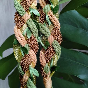 Celtic Handfasting Cord. Green Forest Handfasting Cord Cotton. Wedding Rope. Celtic wedding ceremony cord.Handfasting Cord with leaves