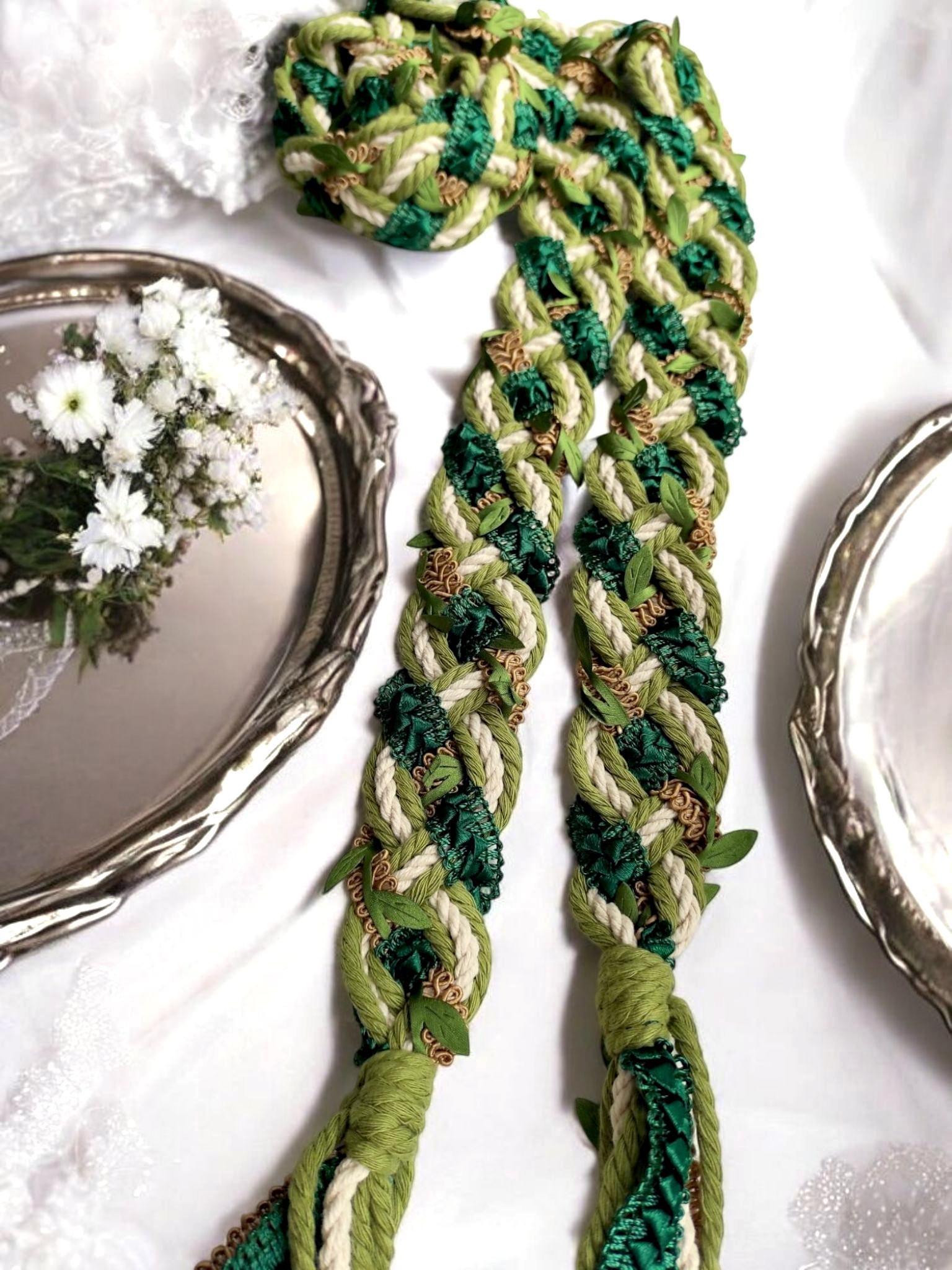 Personalizable Handfasting Cord, Handfasting Cord With Green Leaves ...