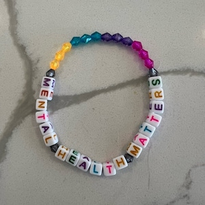 Mental Health Sayings Beaded Bracelet