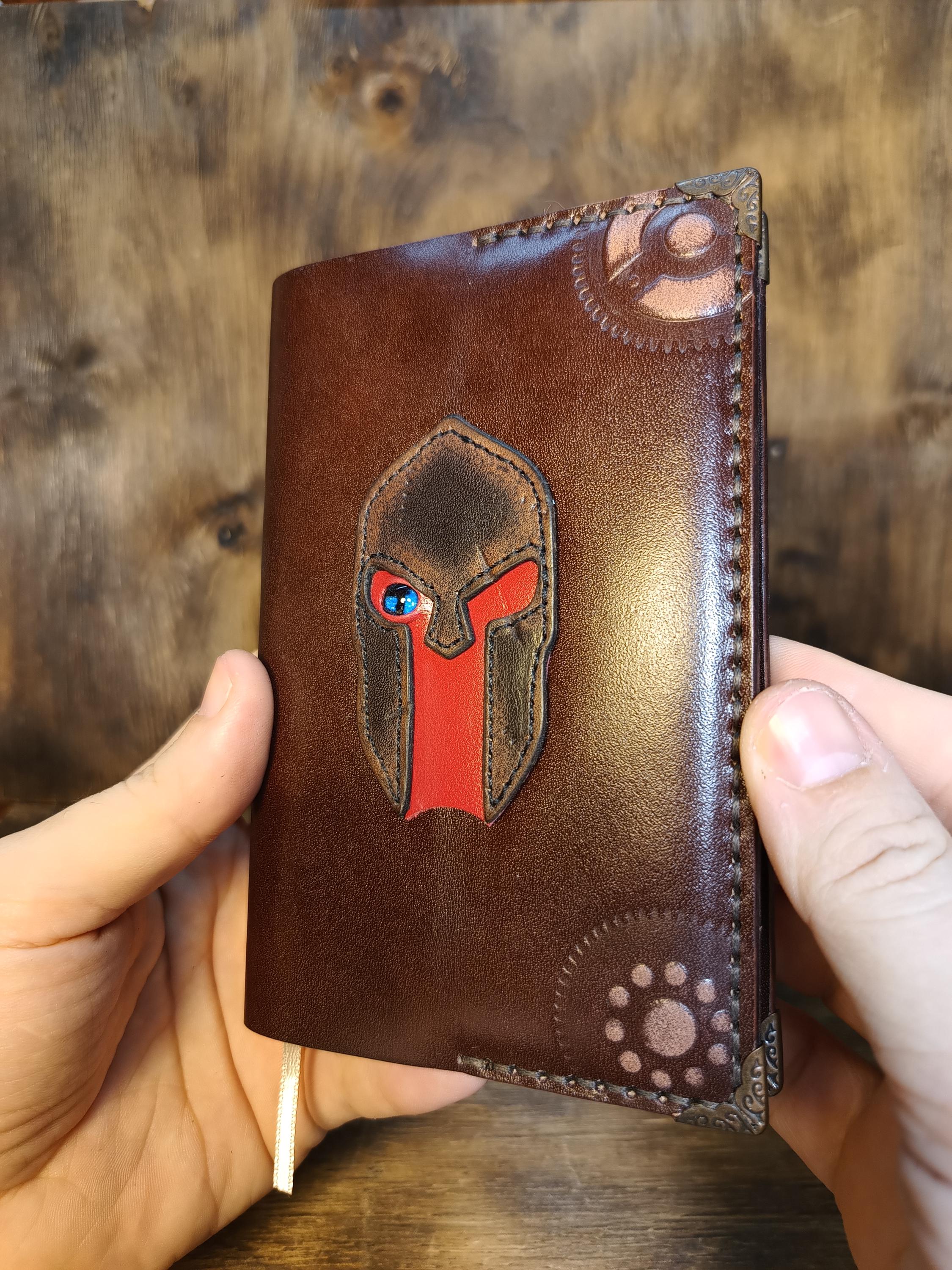 Refillable Leather Notepad Cover, A6 Real Leather Notebook Cover, Warrior Notepad, Scar Warrior Notebook, A6 Journal, Fathers Day Gift