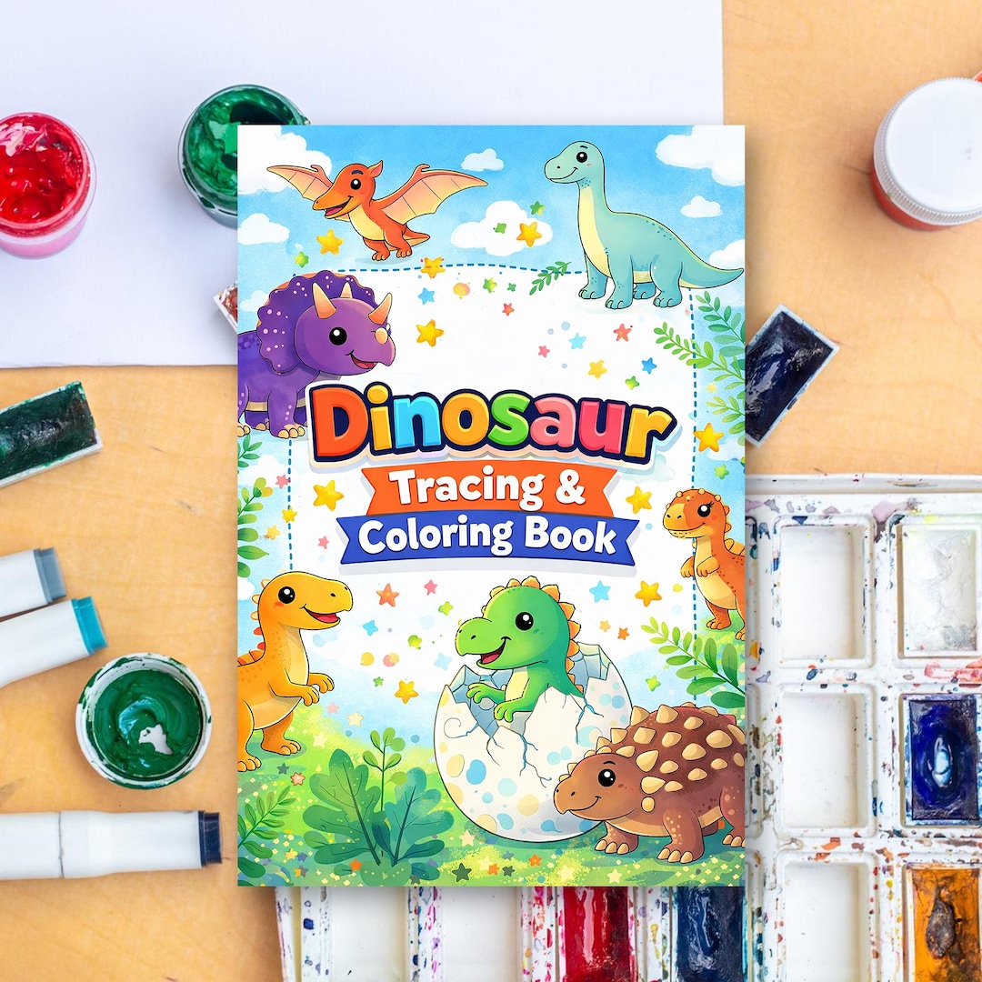 Dinosaur Tracing Coloring Book for Toddlers | Preschool Fine Motor ...