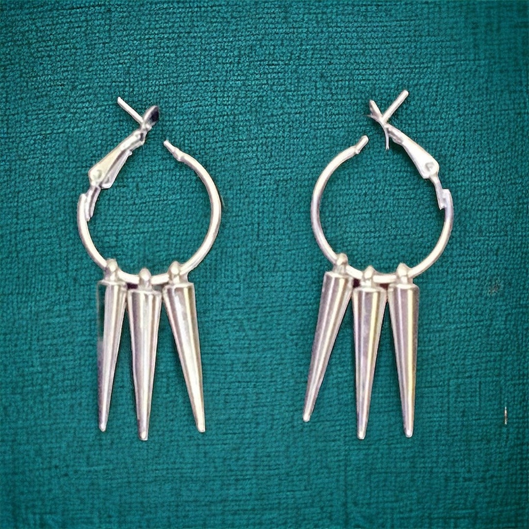 Prickly Pear Spiked Hoop Earrings Edgy Statement Jewelry for Bold