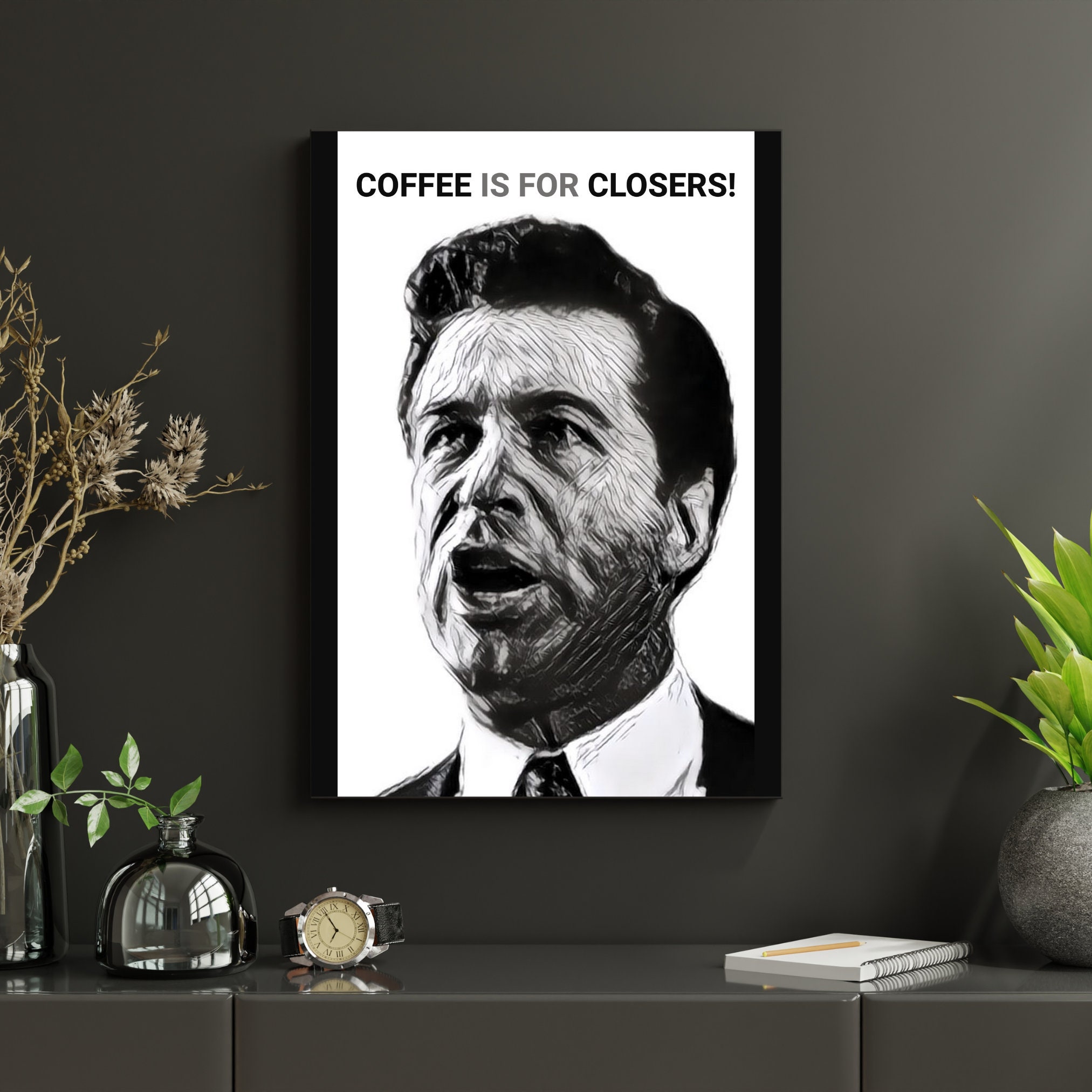 Sales Motivation Poster Digital Download coffee is for Closers Inspirational Wall Art for Sales ...