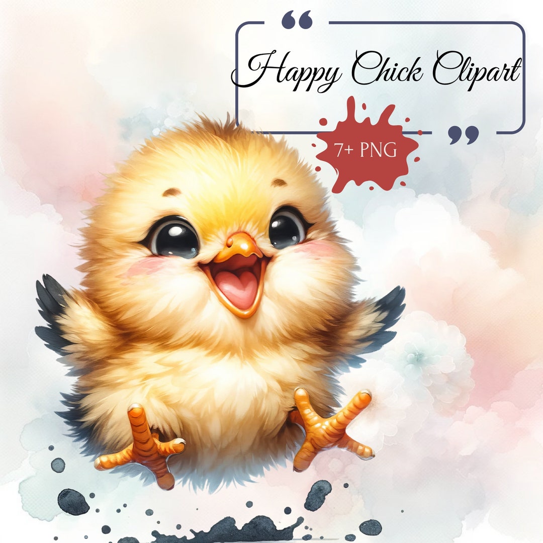 A Cute Chick in Holiday, Chick Clipart, Water Color Clipart, Cute Baby ...