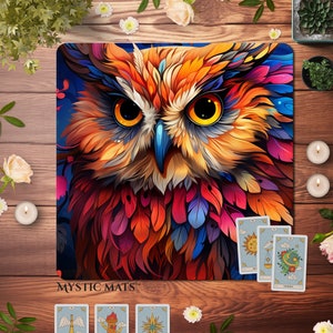 Owl Tarot Cloth, Dark academia Tarot reading Cloth, Mystic altar cloth, oracle mat, Lenormand cloth, Witchcraft, Esoteric, witchy