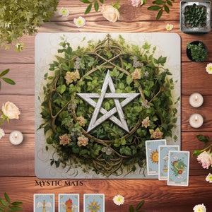 Pentagram Tarot Cloth, Tarot reading Cloth, Oracle mat, altar cloth, Dark Academia tarot cloth, Witchcraft, Esoteric, wicca, ritual