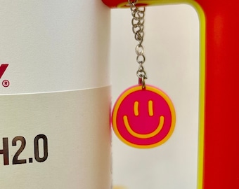 Neon smiley handle charm Accessory Water Bottle Charm Cup Charm Stanley Cup Charm Tumbler Handle Charm Drink Accessory Stanley Bracelet
