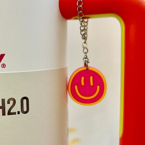 Neon smiley handle charm Accessory Water Bottle Charm Cup Charm Stanley Cup Charm Tumbler Handle Charm Drink Accessory Stanley Bracelet