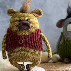 Hyena-haakpatroon, pdf-amigurumipatroon, beginnersvriendelijk ontwerp, knuffeldier en knuffel, doe-het-zelfproject, hyena-amigurumi, Amerikaanse termen