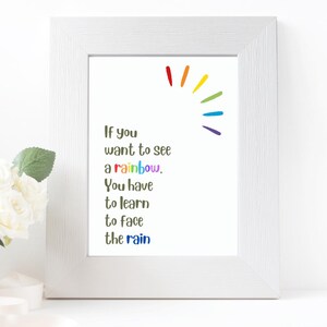 Cita de vida, Citas de arte, Póster inspirador, Arte motivacional, Cita de decoración de pared, Cita feliz, Cita de arte de pared, Cita inspiradora, arcoíris