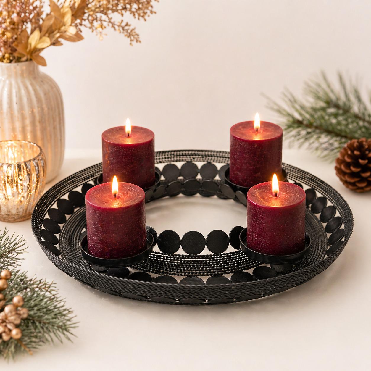 ドイツ購入Adventskranz キャンドルホルダー　(メタル製) Adventskranz Metal - Etsy Finland