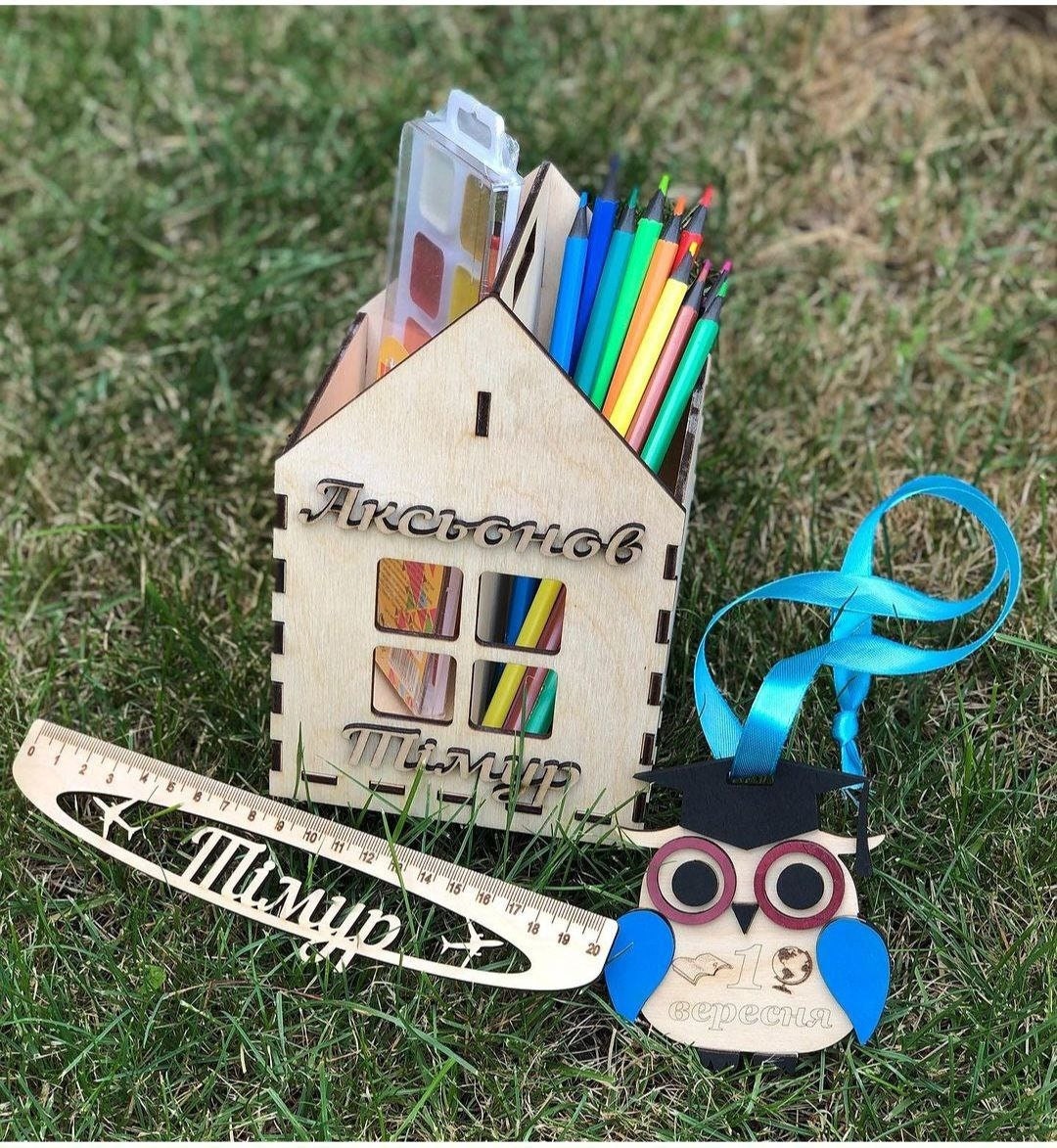 Pencil Pen Holder+personalized Ruler With a Name+medal With an ...