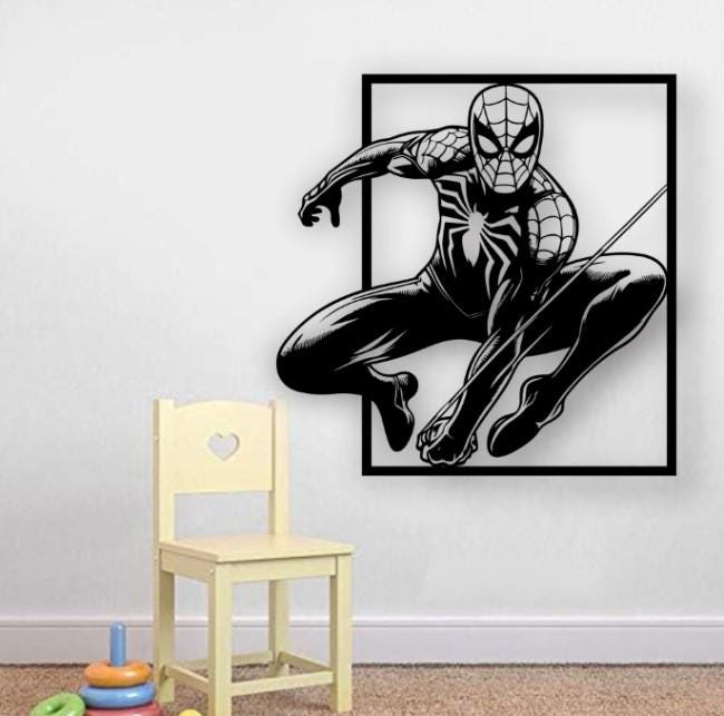 2 Adesivi Decalcomania Die Cut Black Spiderman - The Amazing