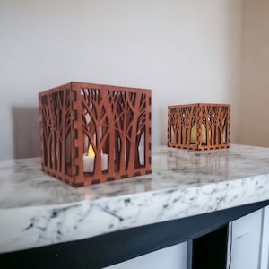Laser Cut svg file Wooden decorative Candle lantern svg file laser cut file Glowforge candle holder cnc vector Lampshade laser dxf cut plan