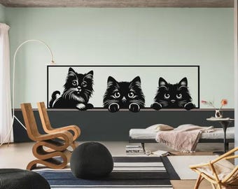 Cat svg laser cut files Cat wall art svg decor Cat laser cut file Cat wall decor Laser cut files Dxf Pdf Svg for Cnc/Cricut Cute cat decor 1