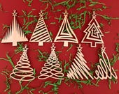 Laser cut Christmas ornament SVG Glowforge Cricut files Cdr PDF AI Dxf christmas decor Laser cut ornament template Christmas tree toys