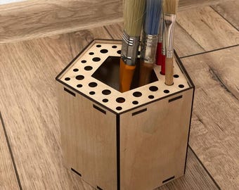Paintbrush Organizer brush holder, stand Laser Cut Brush pencil Holder SVG,DXF,CDR Laser cut files