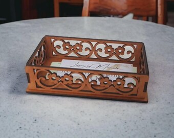 Laser cut Business Card Holder DXF CDR SVG Files for Laser Cutting Business Card Stand Desk Card Holder Laser Files Credit Card Holder