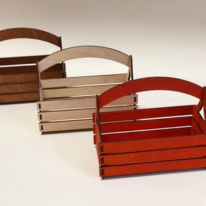 レーザーカット木製装飾バスケットボックス SVG ファイル Glowforge 花 レーザーカットバスケットテンプレート 木製花バスケット 3mm 合板 ギフトバスケット