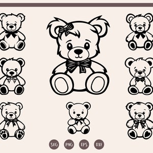 Teddy Bear svg, Teddy Bear svg Bundle, Teddy Bear Clipart, Nursery svg, Teddy Bear Silhouette, Baby Bear svg, png