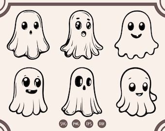 Ghost svg Bundle, Cute ghost svg, Halloween svg, Ghost silhouette, Ghost png