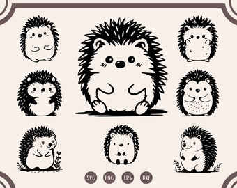Hedgehog Bundle svg, Hedgehog svg, Hedgehog Clipart,  Cute Hedgehog svg, Cartoon Hedgehog svg, png