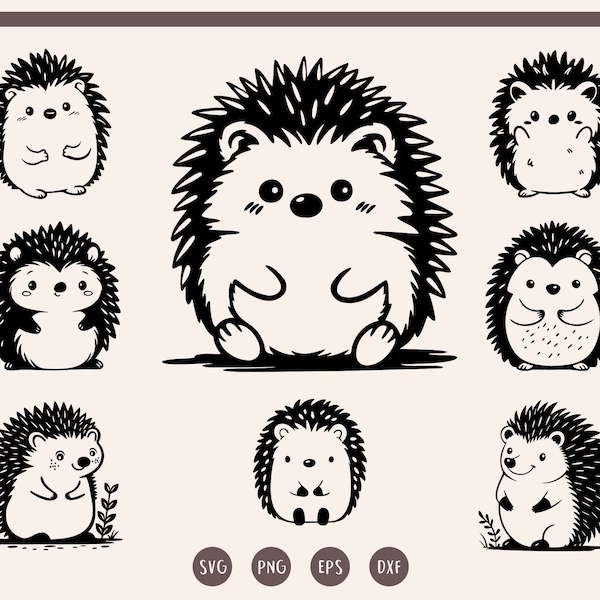 Hedgehog Bundle svg, Hedgehog svg, Hedgehog Clipart,  Cute Hedgehog svg, Cartoon Hedgehog svg, png