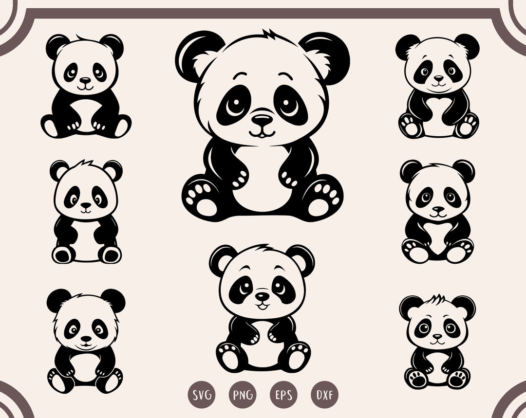 Panda Svg Bundle, Panda Vector Svg, Panda Face Svg, Cute Panda Svg ...