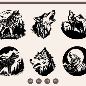 Wolf svg Bundle, Wolf svg, Wolf Clipart, Howling Wolf svg, png