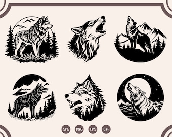 Wolf svg Bundle, Wolf svg, Wolf Clipart, Howling Wolf svg, png