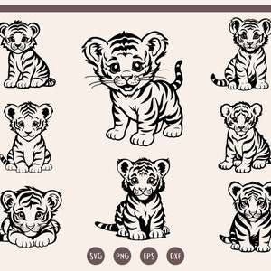Niedliche Baby Tiger svg Bundle, Baby Tiger svg, Cute Tiger svg, png