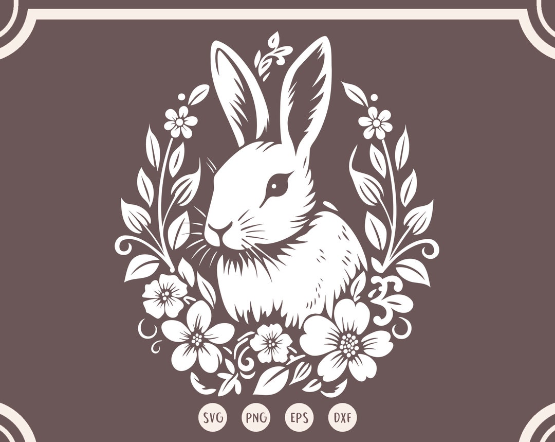 Easter Floral Rabbit Svg, Flower Bunny Svg, Flower Rabbit Easter Svg ...