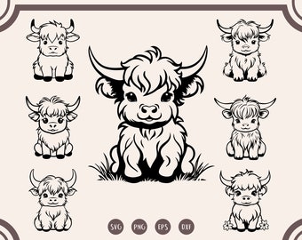 Baby Highland Cow svg Bundle, Highland Cow svg, Cute Cow svg, Cow svg, Baby Cow svg, Highland Cow Clipart svg, png
