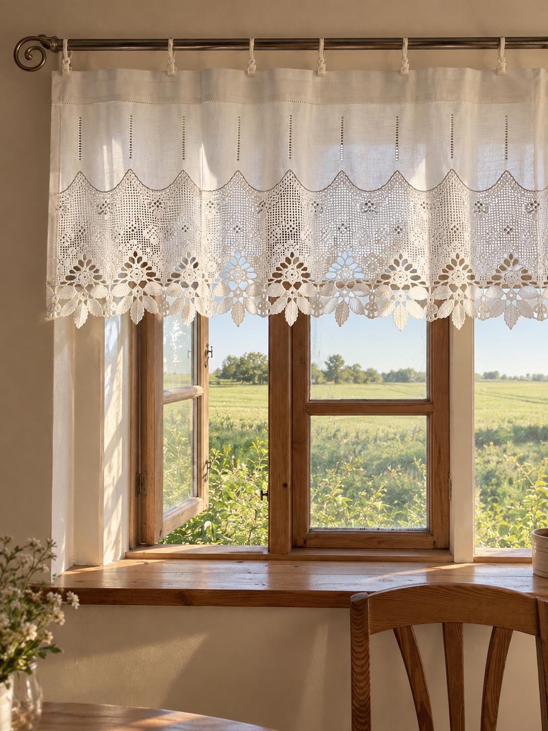 Antique Filet Curtain - Etsy
