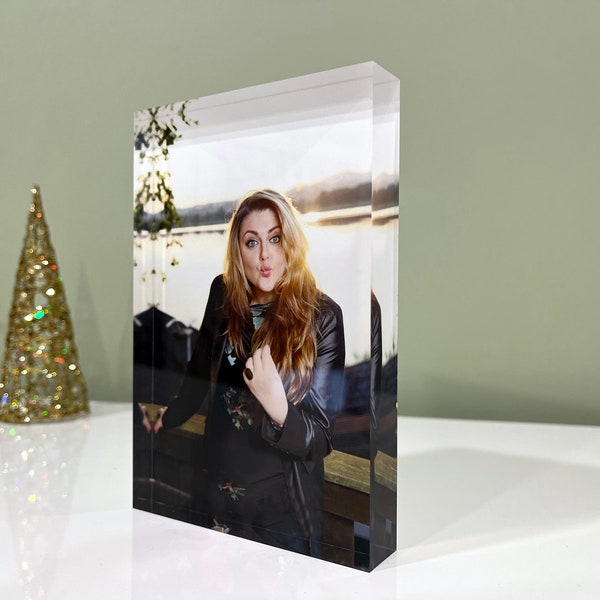 Personalisierte Acryl Fotoblock Geschenk, Benutzerdefinierte klare Acryl Fotodruck, Jubiläum Fotogeschenk, Muttertagsgeschenk, Wohnkultur