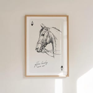 Western Digital Download Print | Ace of Hearts Print, Horse Wall Art, Cowboy Love Poster, Printable Western Decor