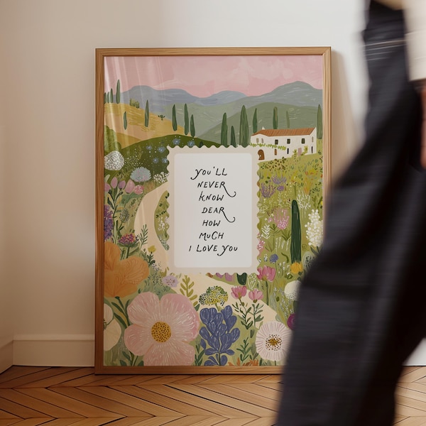 Impresión "Nunca lo sabrás, querida": Decoración floral para habitación infantil (descarga digital)