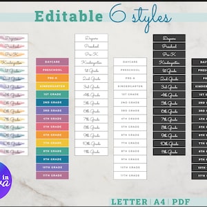 Editable Memory Box Tabs, Printable Folder Tabs, Filing System, File ...