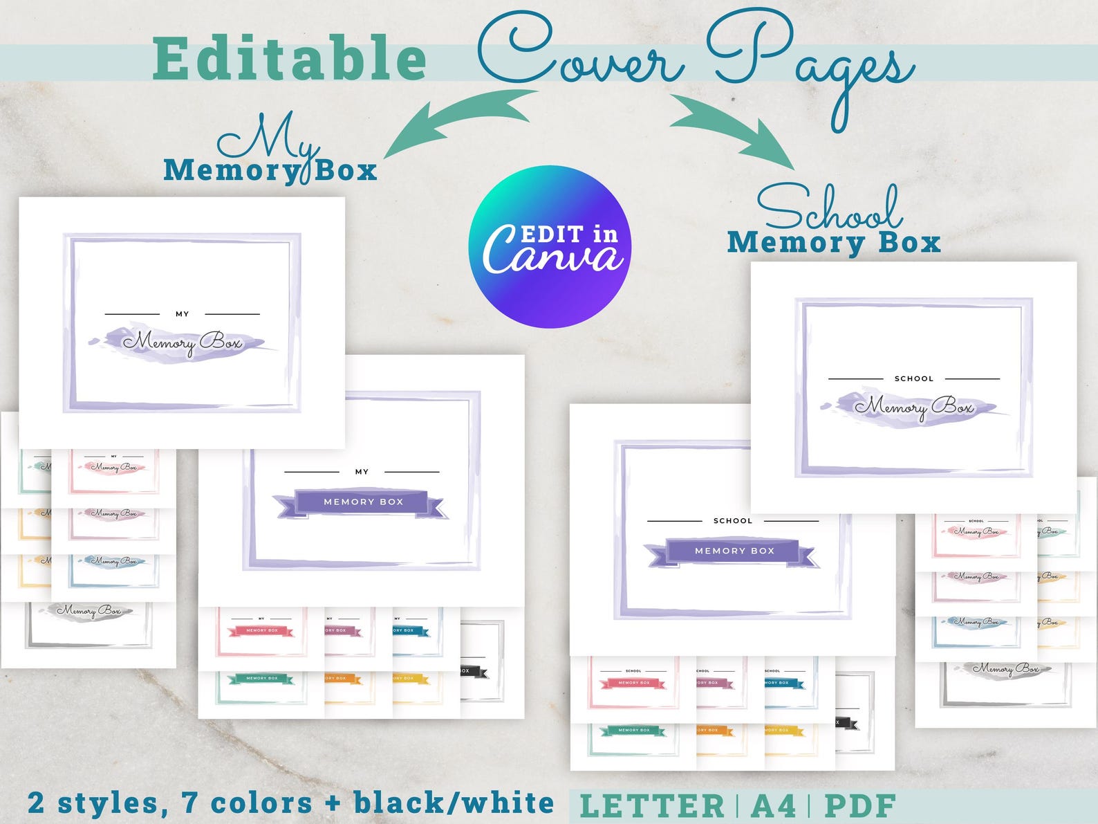 School Memory Box Kit & Milestone Tote Labels - Baby Keepsake Box ...