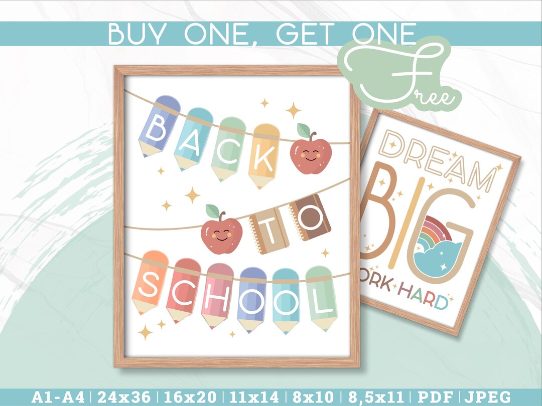 Back to School Poster Set: Motivational Classroom Decor (digital ...