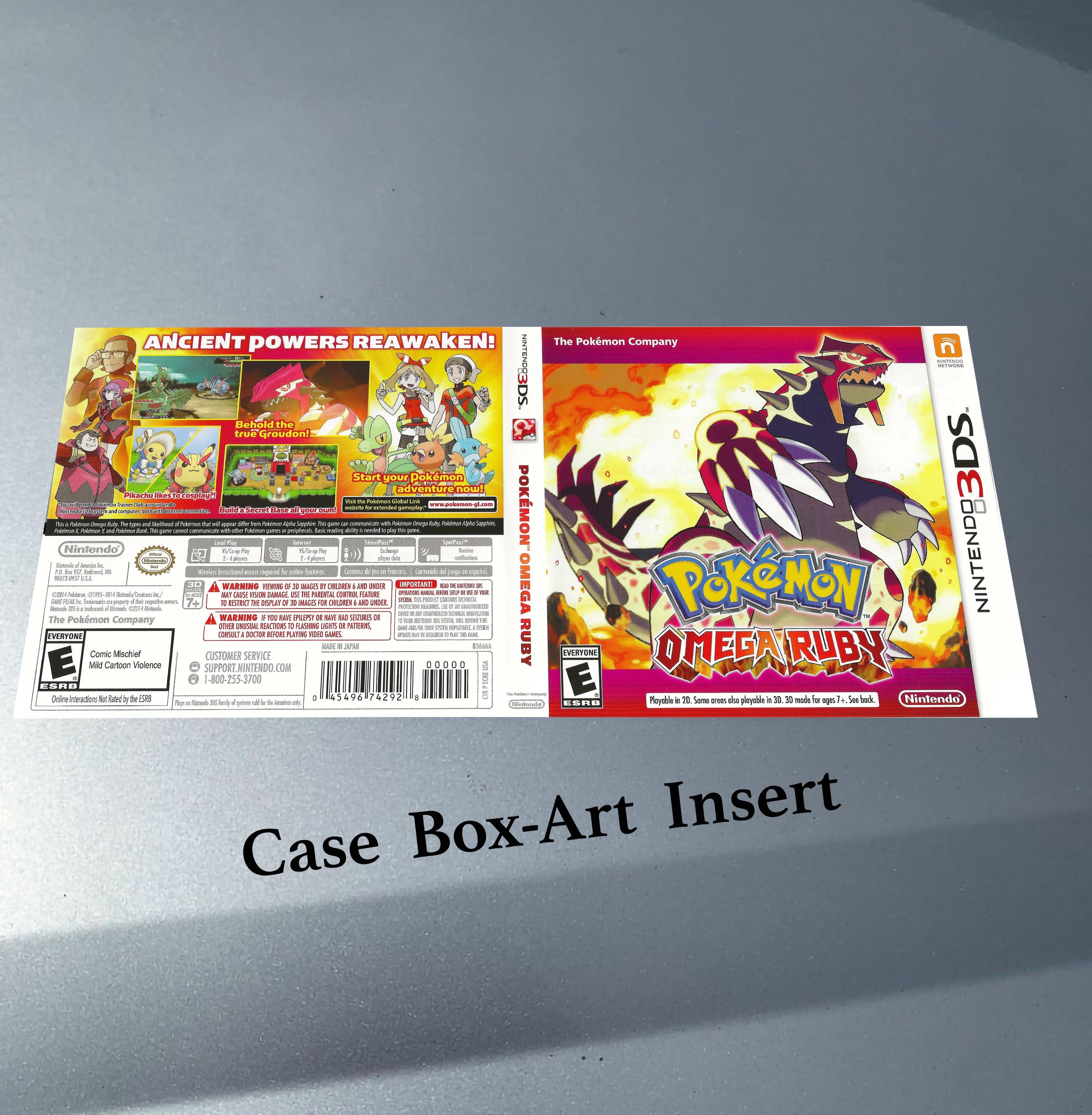 Nintendo 3DS Pokemon Omega Ruby Boxart Replacement - Gloss