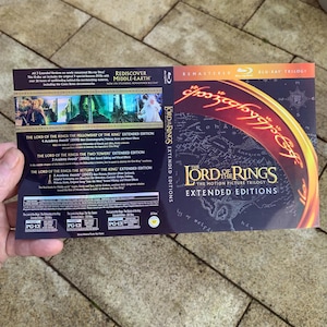 Impresión holográfica en Blu-ray de la Trilogía de El Señor de los Anillos, Edición Extendida. Inserción en la funda.