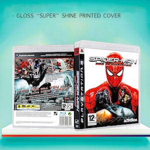 PS3 Spiderman Web of Shadows PAL UK Wymienna lub niestandardowa okładka z błyszczącym nadrukiem. Laminat błyszczący, nadruk w wysokiej rozdzielczości