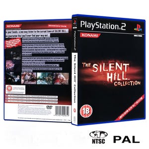May include: PlayStation 2 game case for The Silent Hill Collection. The case is red and black with a white logo. The game is rated 18+.