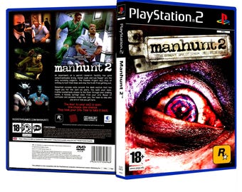 Manhunt 2 PS2 Replacement Case Cover - Gloss insert print German UK Spanish etc