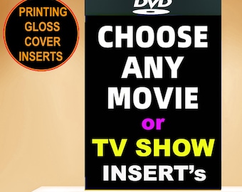 DVD Hülle Cover Print: Glossy Box Art Insert BoxArt.