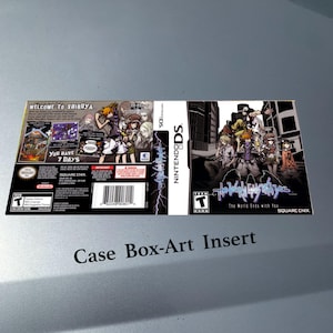 May include: A Nintendo DS game case insert for "The World Ends With You." The cover art features a group of anime-style characters in front of a cityscape. The game's title and the Nintendo DS logo are prominently displayed. The case is rated "T" for Teen.