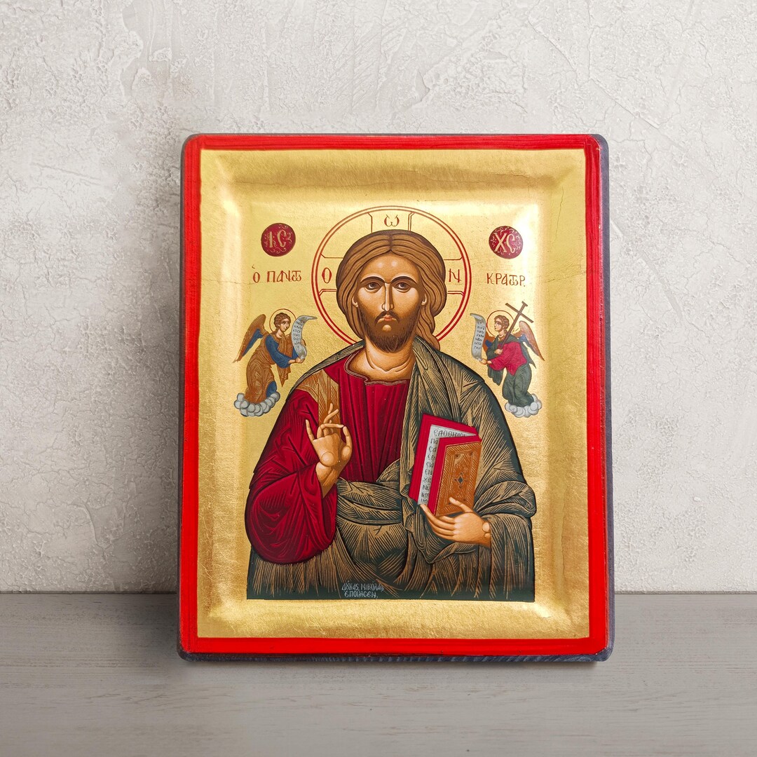 Greek Jesus Christ Orthodox Icon Hand Painted Orthodox Icon Sacred ...