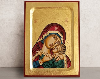 Orthodox Virgin Mary Icon • Hand painted Icon • Byzantine • Christian Gifts